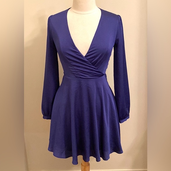 Express Dresses & Skirts - Express Periwinkle Blue SZ XS Romantic Soft Girl Coastal Fit & Flare Mini Dress